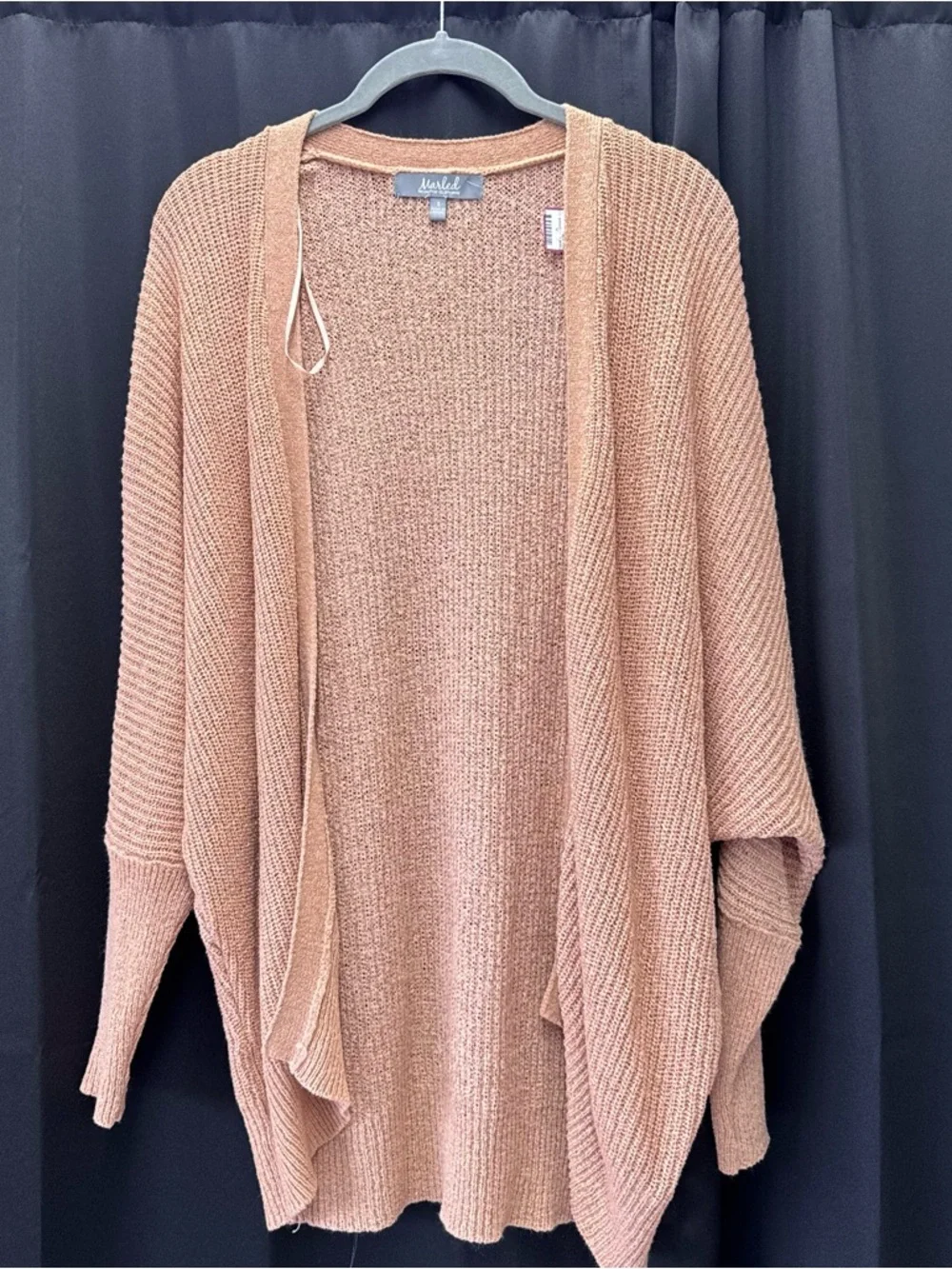 Marled Open-Front Cardigan - Rose Tan